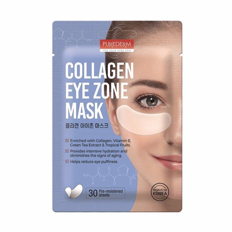 Тканевые патчи с коллагеном для кожи вокруг глаз Purederm Collagen Eye Zone Mask